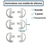 3-Pair Silicone Earbud for Universal Walkie Talkie Radio Air Acoustic Coil Tube Earpiece Headphone Earmold White Black S M LSize