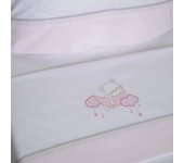 10XDIEZ Juego de sábanas cuna oso luna 386 bco/ - Tejidos suaves y resistentes que garantizan confort y protección para el bebé