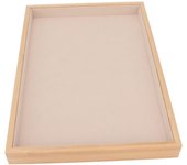 Bandeja de Madera para Joyas, joyero, bandejas apilables para Joyas, bandejas para pendientes, Collares y pulseras (beige)