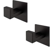 304 Gancho De Toalla Para Baño Percha Baño Sin Taladro Gancho Toalla Adhesivo Para Pared Toalleros de Baño Acero Inoxidable (2 Pieza, Negro)