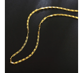 40-75cm 18k Gold Color Charm 2mm Flat Chain Necklaces For Women Men Luxury Fashion Party Wedding Jewelry