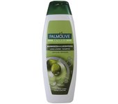 Palmolive champú 350 ml. 2 en 1 hidratante melocotón.  Cabellos teñidos granada. Efecto seda aloe vera. o Largo y brillante aceite de oliva.