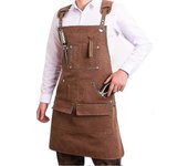 Men's Tool Apron Waxed Linen Carpenter Apron Heavy Duty Woodworking Workshop Kitchen Apron-yvan