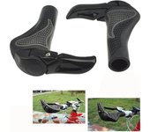 1 par de cubiertas de manillar de bicicleta de montaña de goma universales diseñadas ergonómicamente (negra)