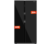 Frigorífico Americano EVVO F90B Glass, 352 l + 198 l, Total No Frost, puerta cristal negro