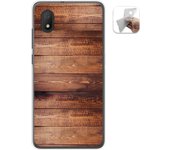 Tumundosmartphone Funda Gel Tpu para Alcatel 1B 2020 diseño Madera 02 Dibujos