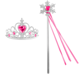 Girls Princess Crown Magic Wand Accessories Party Cosplay Elsa Anna Rhinestone Headband Hair Bands For Kids Hairbands Gifts Toys