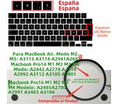 Keyboard Cover for 2022-2024 M4 M3/M2/M1Chip Pro 14.2/16 A3401/A3186/A3185/A3112/A3403 MacBook Air 15.2"/13.6" A3113/A3114/A2941