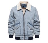 Chaqueta vaquera de terciopelo para hombre, top vaquero lavado de calidad informal, talla europea, otoño e invierno, novedad de 2024