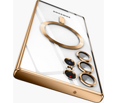 Luxury Plating For Magsafe Case For Samsung Galaxy S24 S23 S22 Ultra Plus Lens Protector Magnetic Wireless Charging Accessories
