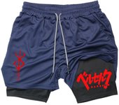 2 in 1 Compression Shorts for Men Gym Workout Running Shorts with Phone Pockets Athletic Quick Dry Activewear