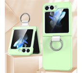 Solid Color Folding With Finger Ring Buckle Case For Samsung Z Flip 6 5 Zflip 5 Z Flip4 Z flip 3 5G Shockproof Matte Clear Cover
