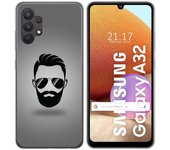 Tumundosmartphone Funda Gel Tpu para Samsung Galaxy A32 4G diseño Barba Dibujos