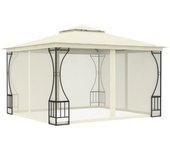 vidaXL Cenador con redes color crema 300x300x265 cm
