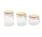 Borgonovo Tarro Cristal BOTE CLIP VIDRIO TAPA MADERA 500ml/750ml/1000ml - Fresco por Junta de Goma