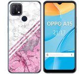 Tumundosmartphone Funda Gel Tpu para Oppo A15 diseño Mármol 03 Dibujos
