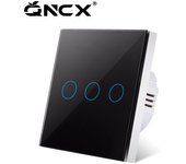 EU Touch Switch Tempered Crystal Glass Panel Power 1/2/3 Gang Wall Light Sensor Switches 1/2/3Gang AC100-240V Lamp On Off