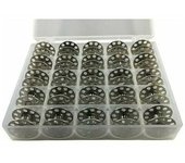 Caja de bobinas Caja de almacenamiento de bobinas de hilo de metal con 25 bobinas para máquina de coser