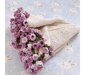 Manta de ramo de rosas a crochet, hecha a mano, suave y ligera, romántica, con ramo de rosas