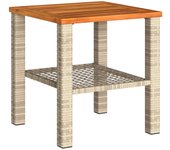 Mesa de Jardín sintético madera Acacia beige 40x40x42 cm