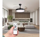 HYBEC - Ventilador de techo con luz LED Regulable, Motor DC Silencioso y 6 Velocidades – Función Inversa Verano/Invierno y Mando a Distancia
