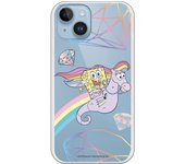 Funda original compatible con Iphone 14 Pluscon diseño de Bob Esponja Caballito Arcoiris