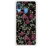 Funda compatible con Samsung Galaxy A20E - tatoo flores efecto bordado