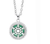 New Metal Zircon Aroma Perfume Diffuser Locket Pendant Stainless Steel Magnetic Necklace Essential Oil Aromatherapy Box Jewelry