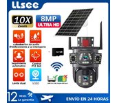 LLSEE V380,Wireless WIFI solar closed-circuit television,CCTV,4G SIM solar camera,4K dual lens,outdoor security network camera