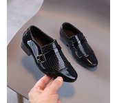 Boys Leather Shoes Kids Formal Shoes For Party Performance Pointed Toes Children Black School Shoes Spring Fashion Soft