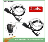 2PCS ABBREE Walkie Talkie Acoustic Tube Headset Headphone Earphone For Kenwood Baofeng UV-5R UV-21 17 PRO Quansheng UV-K6 K5