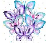 Lot de 6 grands ballons en aluminium Mylar pour décoration de fête d'anniversaire sur le thème des papillons pour filles, décorations de fête prénatale (rose/bleu/violet)