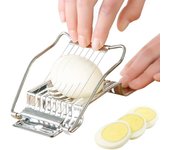 Cortador de huevos de alambre de acero inoxidable apto para huevos duros, fresas, plátanos, jamón, multifuncional