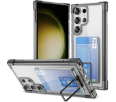 Transparent Card Holder Mobile Phone Case for Samsung S24 Ultra S23 S22 S21 Plus Note 20 Ultra 5G Bracket Card Protective Cover
