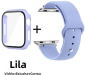 Glass+Case+Strap for Apple Watch Band 42mm 44mm 41mm 40mm 38mm 45mm 49mm Screen Protectors for Apple IWatch Series 8 7 6 SE 5 4