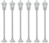 vidaXL 6x Farolas de Jardín Aluminio 110 cm Luz Iluminación Patio Color Blanco,  Bronce,  Verde oscuro y mas
