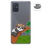 Tumundosmartphone Funda Gel Transparente para Samsung Galaxy A71 5G diseño Panda Dibujos
