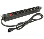 Regleta con Interruptor Phasak BNS 3535/ 8 Tomas de Corriente/ Cable 2m/ Negro
