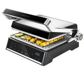 CECOTEC 03067 Parrilla eléctrica antiadherente de 2000 W en color acero y negro Rock’nGrill Smart