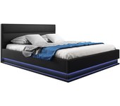 MB Muebles Bonitos - Cama de Matrimonio  con Colchón, Canapé, Cabecero, LED, Madera y Polipiel, Más Colores y Medidas, Modelo Nitas