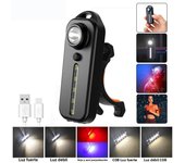 Red&Blue LED Strobe Warning Light Police Shoulder Clip Flashlight Outdoor Running Light USB Rechargeable Safety Helmet Work Lamp