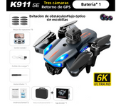 Professional K911SE UAV 4K three lens WIFI Obstacle avoidance 360° air stunt show Brushless motor FPVRC UAV toy with apron