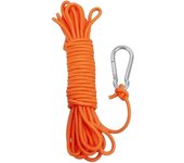 Cuerda multifunción de 20 m, 6 mm, para kayak, canoa, remolque, con mosquetón para barco, camping, senderismo, toldo, tienda de campaña (naranja)
