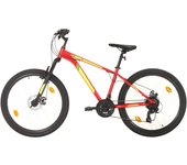 vidaXL Bicicleta montaña 21 velocidades 27,5 pulgadas rueda 38 cm rojo