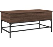 vidaXL Mesa de centro madera ingeniería metal 100x50x45 cm Negro, Roble Sonoma, Roble ahumado Mesita de Salón o Comedor o Auxiliar Mesa de Café Meuble Salón