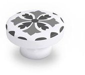 BUREI Blister 4 Pomos Redondos para Mueble Madera Acabado Gris Modelo E243 ø38mm - Alta Calidad