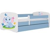 Cama 140 x 70 cm Kocot Kids com colchão BabyDreams Baby Elephant Blue