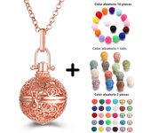 Mexico Style Tree Of Life Angel Necklace 16MM Music Ball Vintage Pregnancy Necklace Aroma Essential Oil Diffuser Locket Pendant