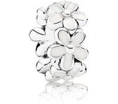 Abalorio Separador PANDORA 791495EN12 Mujer Plata Margarita Blanco