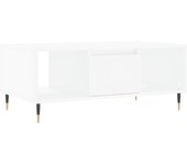vidaXL Mesa de centro madera contrachapada 90x50x36,5 cm Blanco, Negro, Blanco brillante Mesita de Salón o Comedor o Auxiliar Mesa de Café Meuble Salón